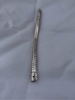 Sterling Silver John hardy Woven Bracelet with Decorative End Cap -